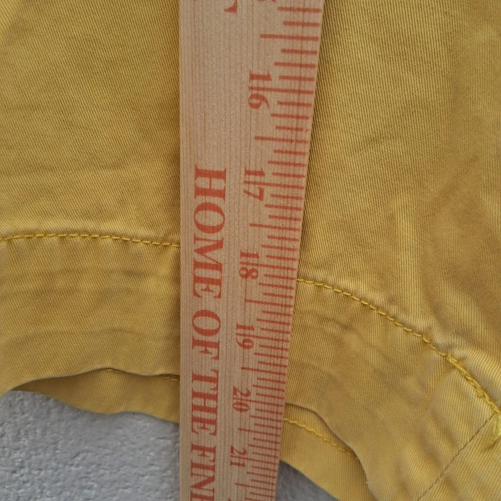 Polo Ralph Lauren‎ Chino Shorts Flat Front Casual Yellow Mens Size 35 Pony